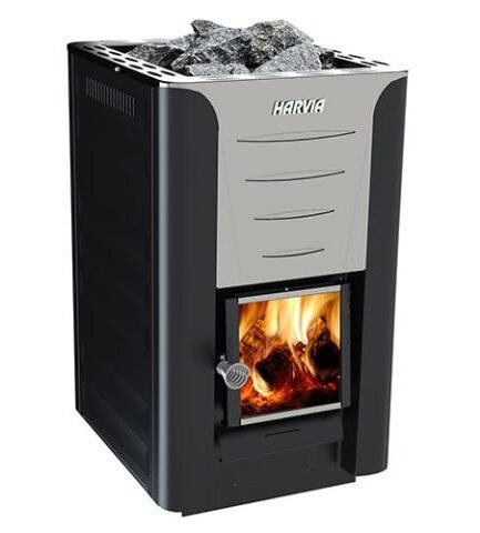 Harvia PRO 26 vedfyrt badstuovn – SET (inkl. pipekit, beskyttelse og stein)